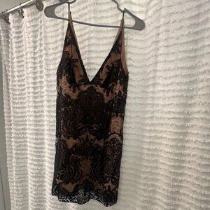 Free People Black and Tan Design Dress